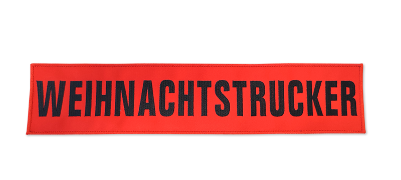 Rückenschild "Weihnachtstrucker" gestickt