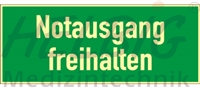 fb454023f40fd6e3caab71eb521e2ef4 Rettungszeichen "Notausgang freihalten" - langnachleuchtend 10,5 x 29,7 cm
