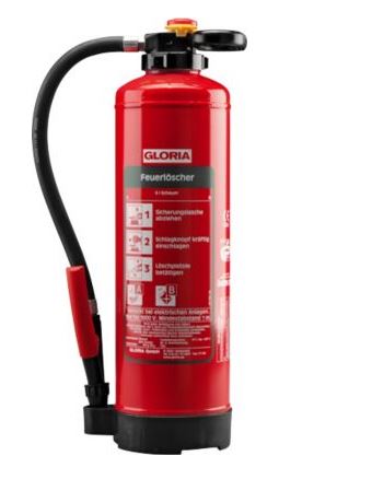 eb1f01169a6b33cfac3a78cf88dfa37a GLORIA-Bio-Schaum-Feuerlöscher SE+6PRO mit Wandhalter