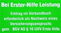 Aufkleber Verbandsbuch