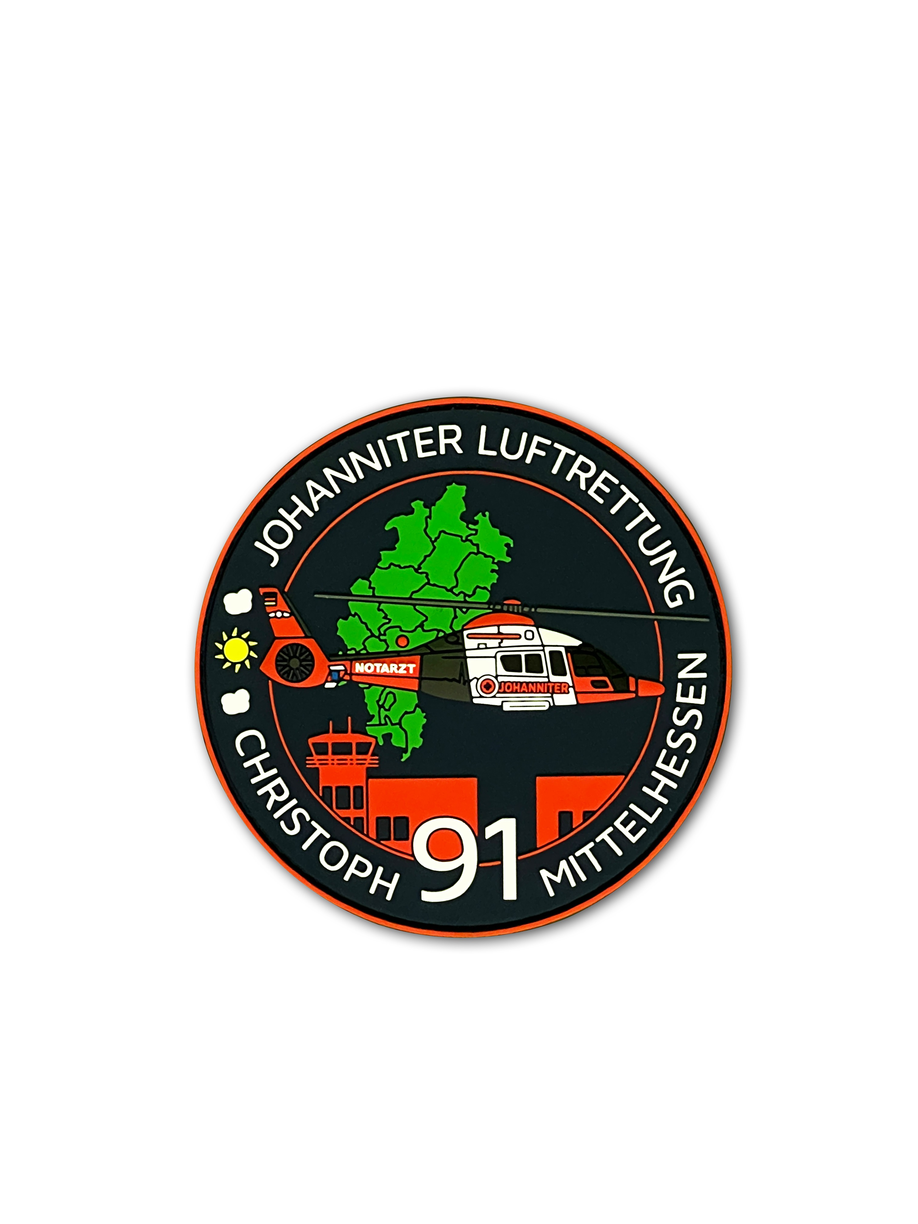 Rubber-Fan-Patch CH 91 Mittelhessen Johanniter Luftrettung