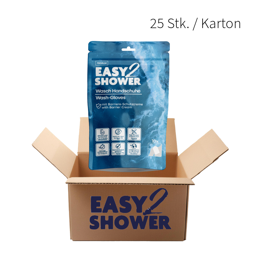 Easy2Shower Wasch Handschuhe (25 Stück/Karton)