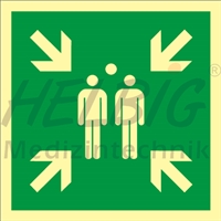 b893c9b4e15e6d553bcf69efc9099d6e Rettungszeichen Sammelstelle 40 x 40 cm Kunststoff langnachleuchtend