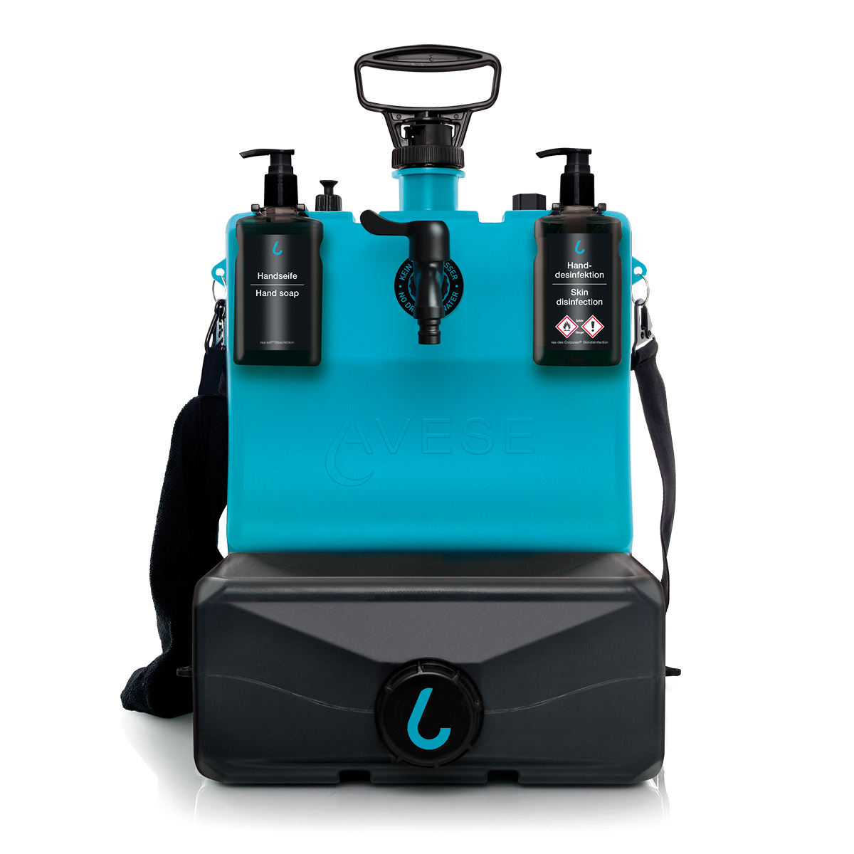 lavese-mobiles-waschbecken-frontal LAVESE mobiles Waschbecken (3 Ausführungen)